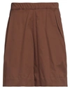 Rose A Pois Rosé A Pois Woman Shorts & Bermuda Shorts Brown Size 10 Cotton, Polyamide, Elastane