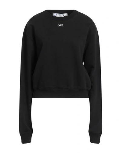 Off-white Woman Sweatshirt Black Size L Organic Cotton, Elastane