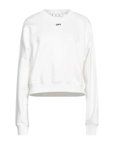 Off-white Woman Sweatshirt White Size M Organic Cotton, Elastane