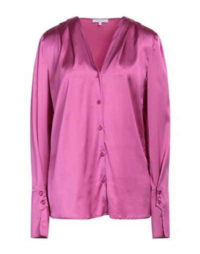 Patrizia Pepe Woman Shirt Fuchsia Size 6 Viscose, Polyamide, Elastane In Pink