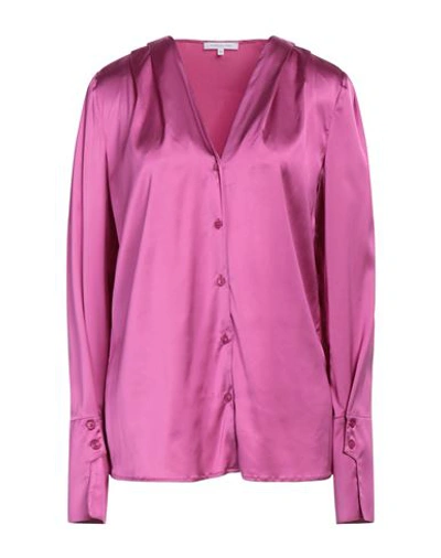 Patrizia Pepe Woman Shirt Fuchsia Size 8 Viscose, Polyamide, Elastane In Pink