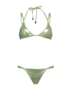 ATTICO THE ATTICO WOMAN BIKINI LIGHT GREEN SIZE L POLYAMIDE, ELASTANE