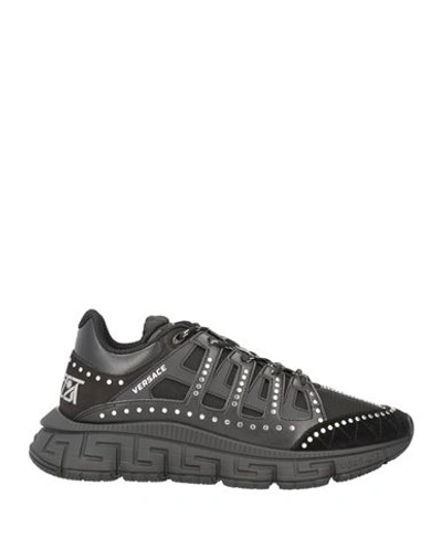 Versace Man Sneakers Black Size 13 Textile Fibers