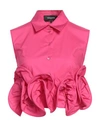 Rochas Woman Shirt Fuchsia Size 6 Cotton In Pink