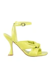 Stuart Weitzman Woman Sandals Acid Green Size 10.5 Soft Leather