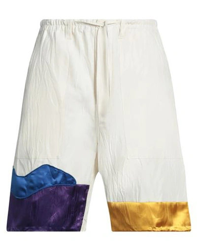 Marni Man Shorts & Bermuda Shorts Ivory Size 30 Polyamide, Cotton, Linen, Viscose In White