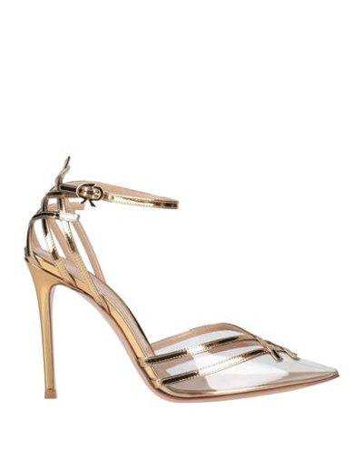 Gianvito Rossi Woman Pumps Transparent Size 8.5 Soft Leather, Rubber