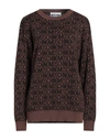 Moschino Woman Sweater Dark Brown Size M Virgin Wool, Viscose