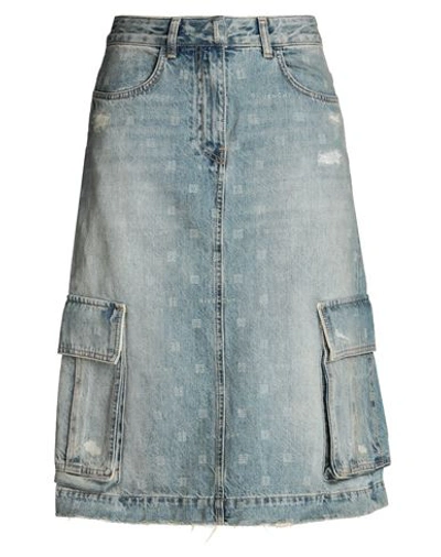 GIVENCHY GIVENCHY WOMAN DENIM SKIRT BLUE SIZE 6 COTTON