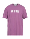 Msgm Man T-shirt Purple Size L Cotton