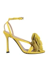 N°21 WOMAN SANDALS YELLOW SIZE 7 SOFT LEATHER