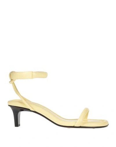 Isabel Marant Woman Sandals Light Yellow Size 10 Lambskin In Yellow