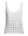 Chloé Open-knit Silk Tank Top In White