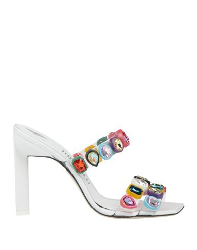 ATTICO THE ATTICO WOMAN SANDALS WHITE SIZE 8 TEXTILE FIBERS