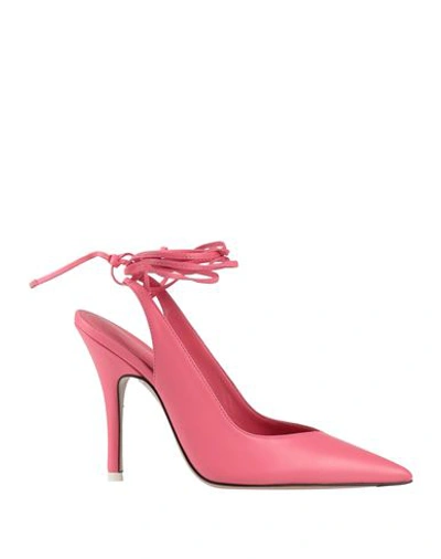 Attico Venus 105mm Leather Slingback Pumps In Pink