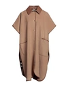 BURBERRY BURBERRY WOMAN CAPES & PONCHOS CAMEL SIZE XS/S WOOL, LAMBSKIN