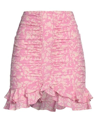 Isabel Marant Woman Mini Skirt Pink Size 8 Silk, Elastane