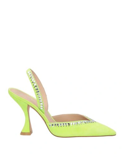 Stuart Weitzman Woman Pumps Green Size 7.5 Soft Leather