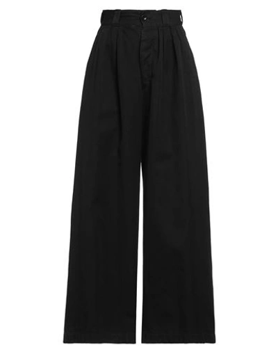 Maison Margiela Woman Pants Black Size 0 Cotton, Linen
