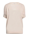 Brunello Cucinelli Woman Sweater Sand Size Xl Linen, Polyamide, Polyester In Beige