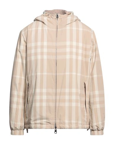 Burberry Man Jacket Sand Size L Polyamide, Polyester In Beige
