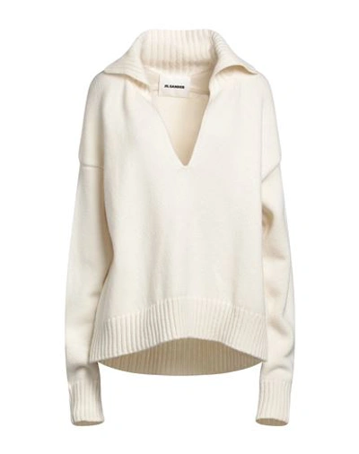Jil Sander Woman Sweater Ivory Size 0 Cashmere, Cotton, Polyamide In White