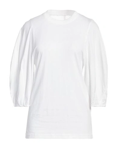 Chloé Woman T-shirt White Size S Cotton, Elastane