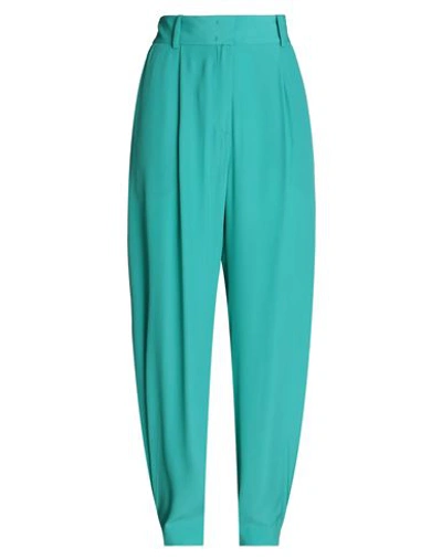Rochas Woman Pants Turquoise Size 6 Acetate, Silk In Blue