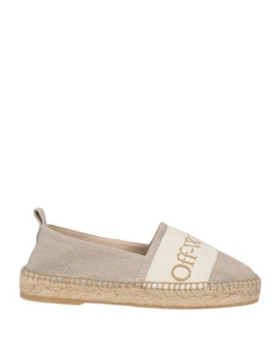 Off-white Jute Espadrilles With Logo In Beige