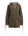 PALM ANGELS PALM ANGELS WOMAN JACKET MILITARY GREEN SIZE M WOOL, COTTON, POLYAMIDE, OTHER FIBRES