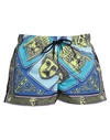 VERSACE VERSACE MAN SWIM TRUNKS TURQUOISE SIZE 36 POLYESTER