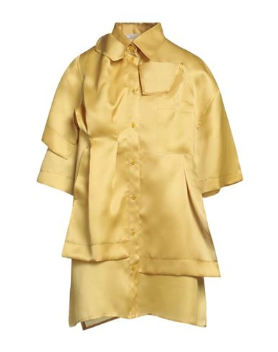 Nina Ricci Woman Shirt Mustard Size 10 Silk In Yellow