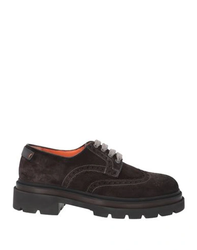 Santoni Man Lace-up Shoes Steel Grey Size 12 Leather