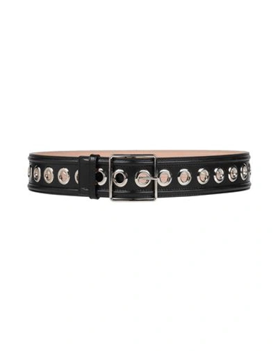 Alexander Mcqueen Woman Belt Black Size 34 Soft Leather