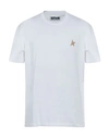 Golden Goose Star Collection T-shirt With Gold Star On The Front In White