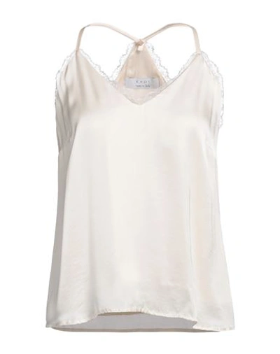 Kaos Woman Top Cream Size 6 Viscose In White