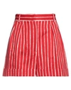 MOSCHINO MOSCHINO WOMAN SHORTS & BERMUDA SHORTS RED SIZE 10 COTTON, VISCOSE