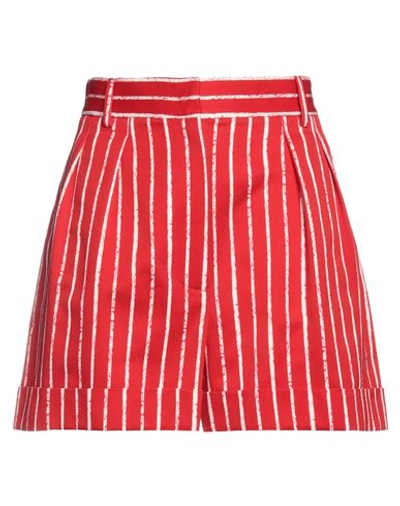Moschino Woman Shorts & Bermuda Shorts Red Size 10 Cotton, Viscose