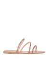 Ancient Greek Sandals Woman Sandals Copper Size 7 Leather In Orange