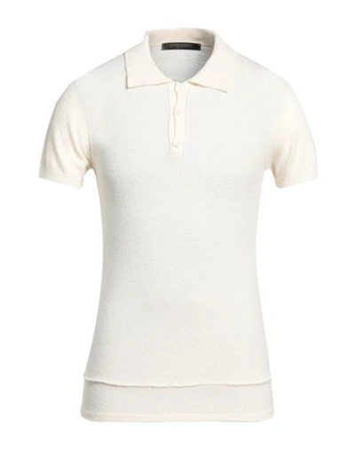 Messagerie Man Sweater Cream Size 38 Cotton, Polyamide In White