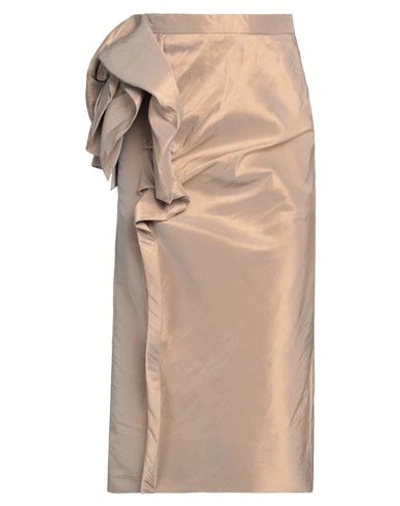 Maison Margiela Woman Midi Skirt Sand Size 0 Polyester, Silk In Beige