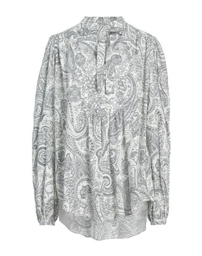 Etro Woman Top White Size 2 Cotton, Silk
