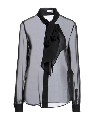 Saint Laurent Woman Shirt Black Size 6 Silk