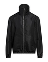 Alexander Mcqueen Leather Jacket With Contrasting Bands In Black