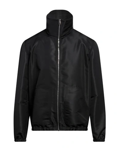 Alexander Mcqueen Leather Jacket With Contrasting Bands In Black