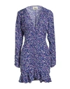 Isabel Marant Lara Ruched Printed Stretch-silk Mini Dress In Purple