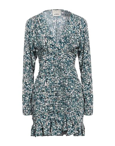 Isabel Marant Woman Mini Dress Deep Teal Size 6 Silk, Elastane In Green