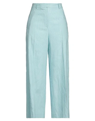 Etro Woman Pants Sky Blue Size 8 Cotton, Viscose, Elastane