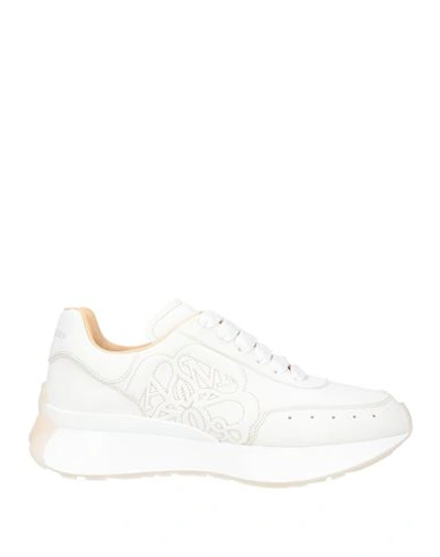 Alexander Mcqueen Man Sneakers Ivory Size 11 Soft Leather In White