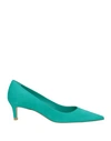 Stuart Weitzman Woman Pumps Emerald Green Size 12 Soft Leather In Green